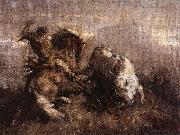 Nicolae Grigorescu Dragos Fighting the Bison oil painting picture wholesale